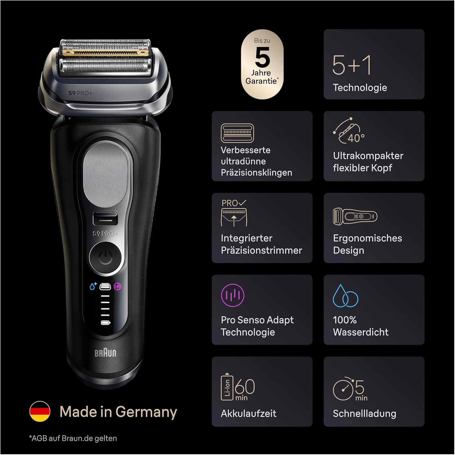 Thumbnail 6 de Braun 9610si Series 9 PRO+ Elektrorasierer 60 Min.