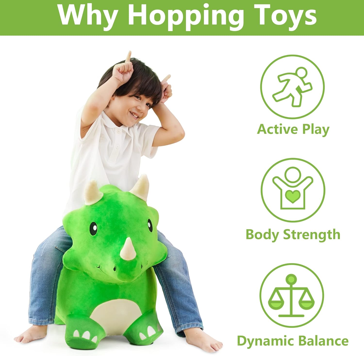 Thumbnail 1 de iPlay iLearn Triceratops Dinosaur Hopper 2yr