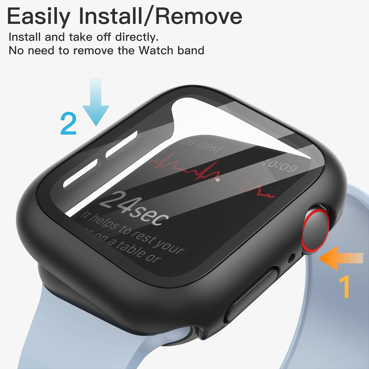 Detalle 2 de JETech Apple Watch Case with Screen Protector 40mm 2 Pack