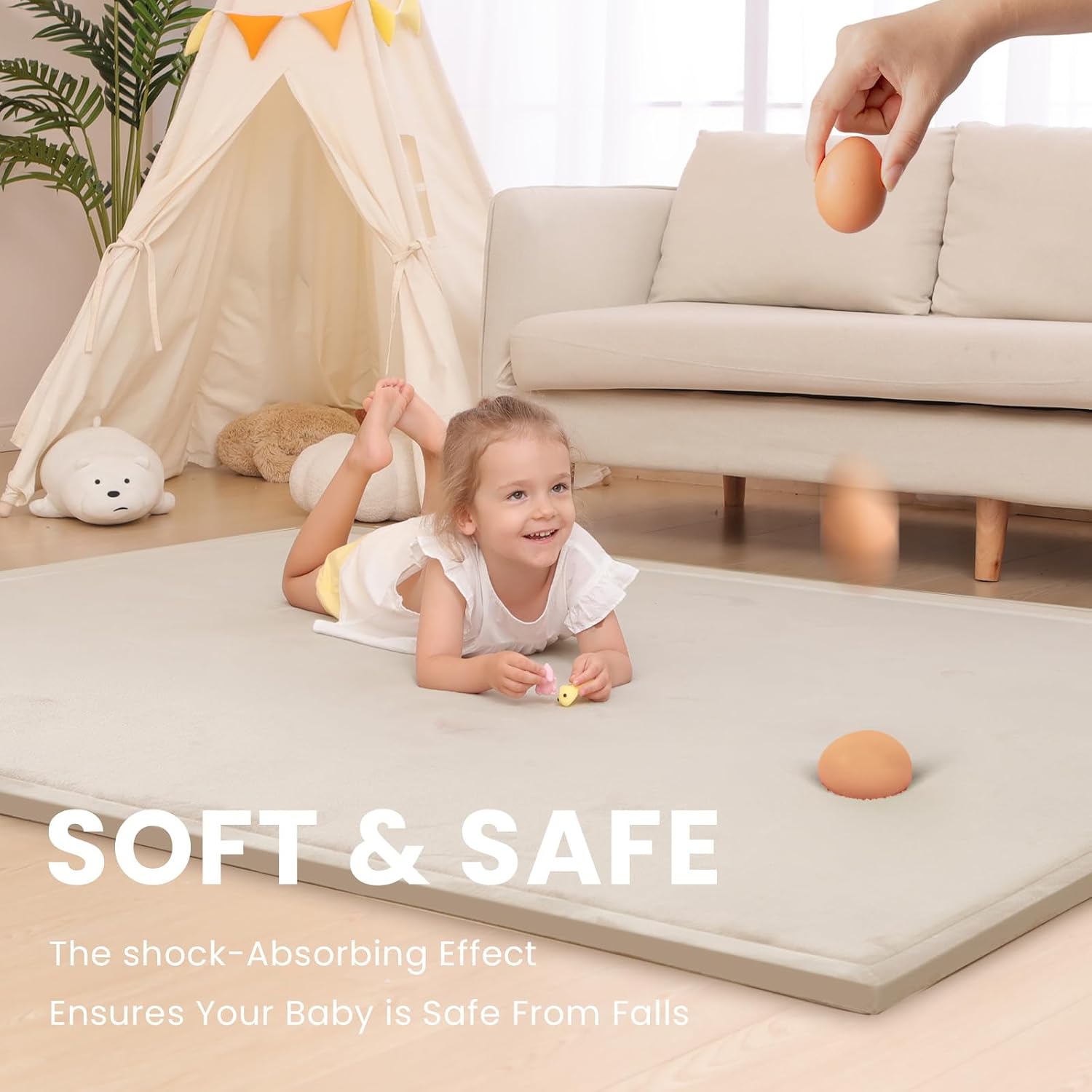 Detalle de HulooSleep Baby Play Mat, Memory Foam