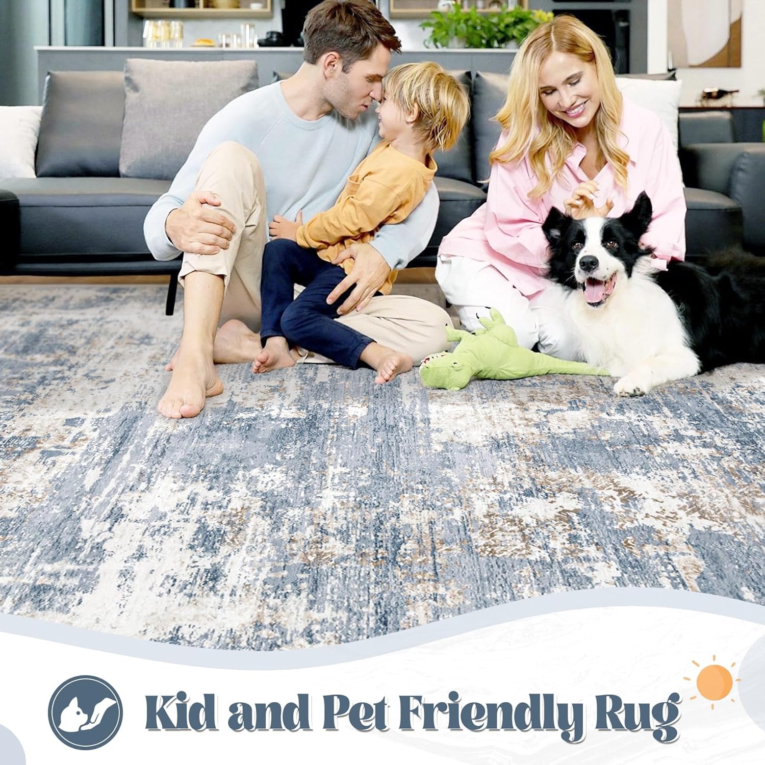 Thumbnail 2 de Modern Abstract 8x10 Area Rug 🏠