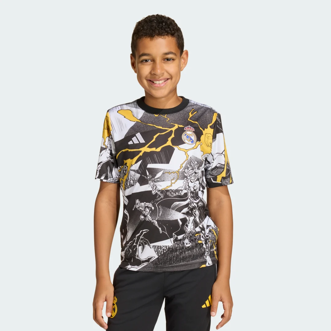Thumbnail 2 de Camiseta calentamiento adidas Real Madrid Avengers 25/26 – Blanco, para fans y entrenamientos