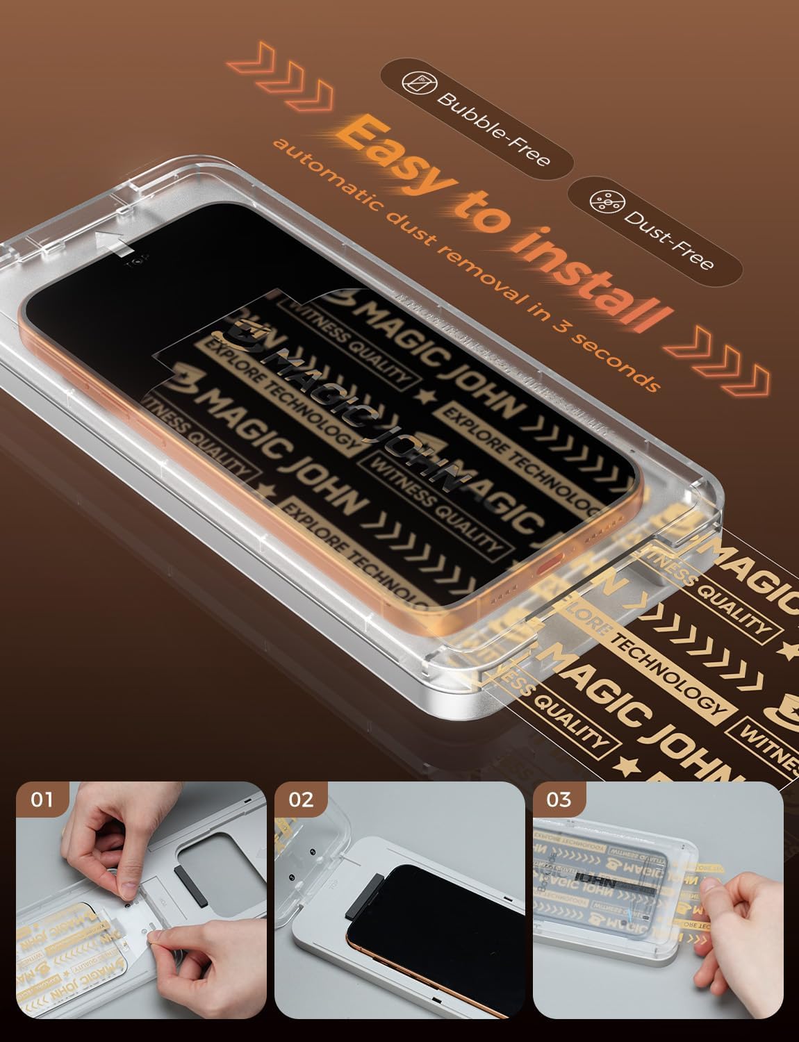 Detalle 2 de Privacy screen protector for iPhone 17 Pro Max 6.9in
