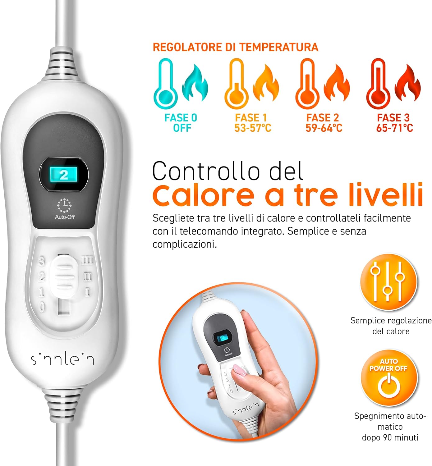 Thumbnail 3 de sinnlein Cintura termica per schiena e reni con 3 livelli di temperatura e spegnimento automatico