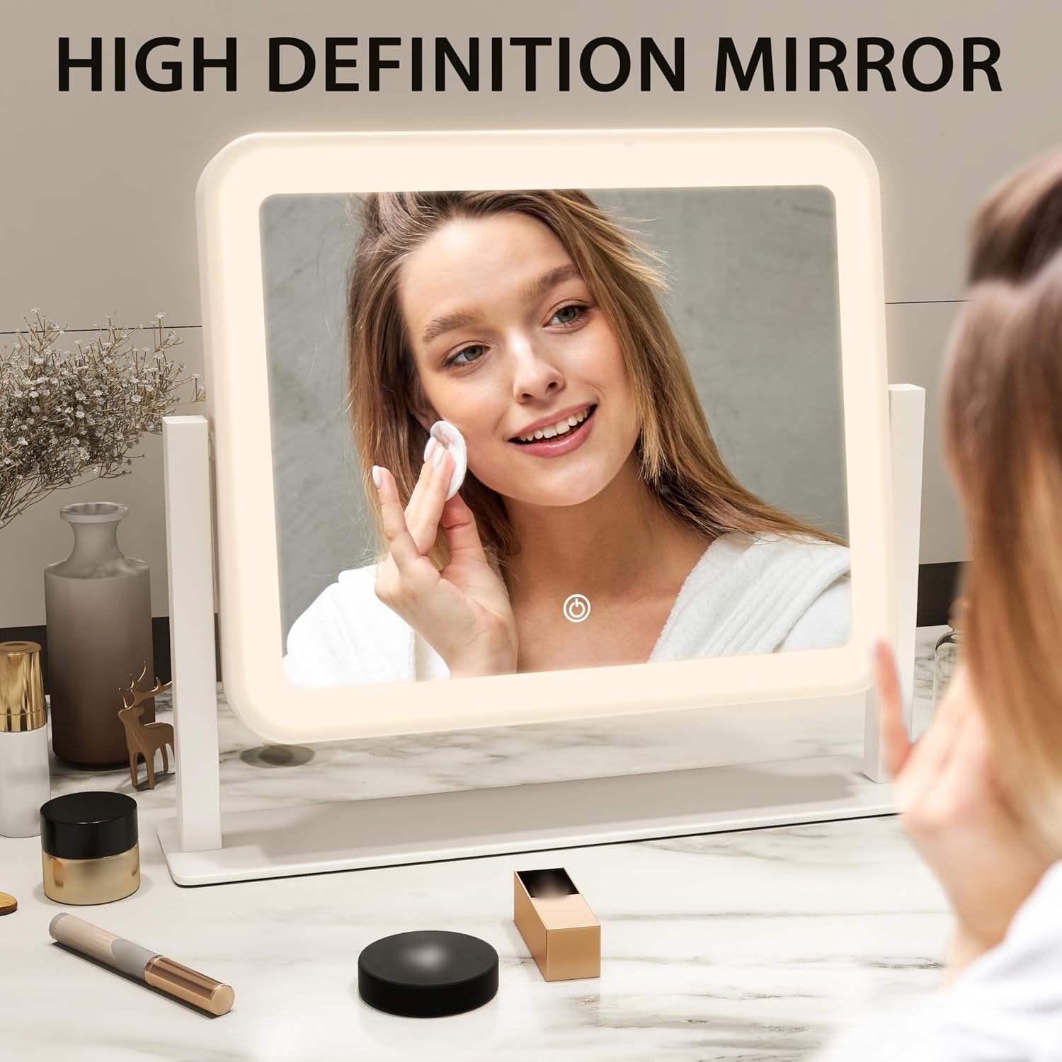 Thumbnail 4 de ROLOVE 14x12 Vanity Mirror with Lights – 360° Rotation, 3 Color Modes & Smart Touch (White)