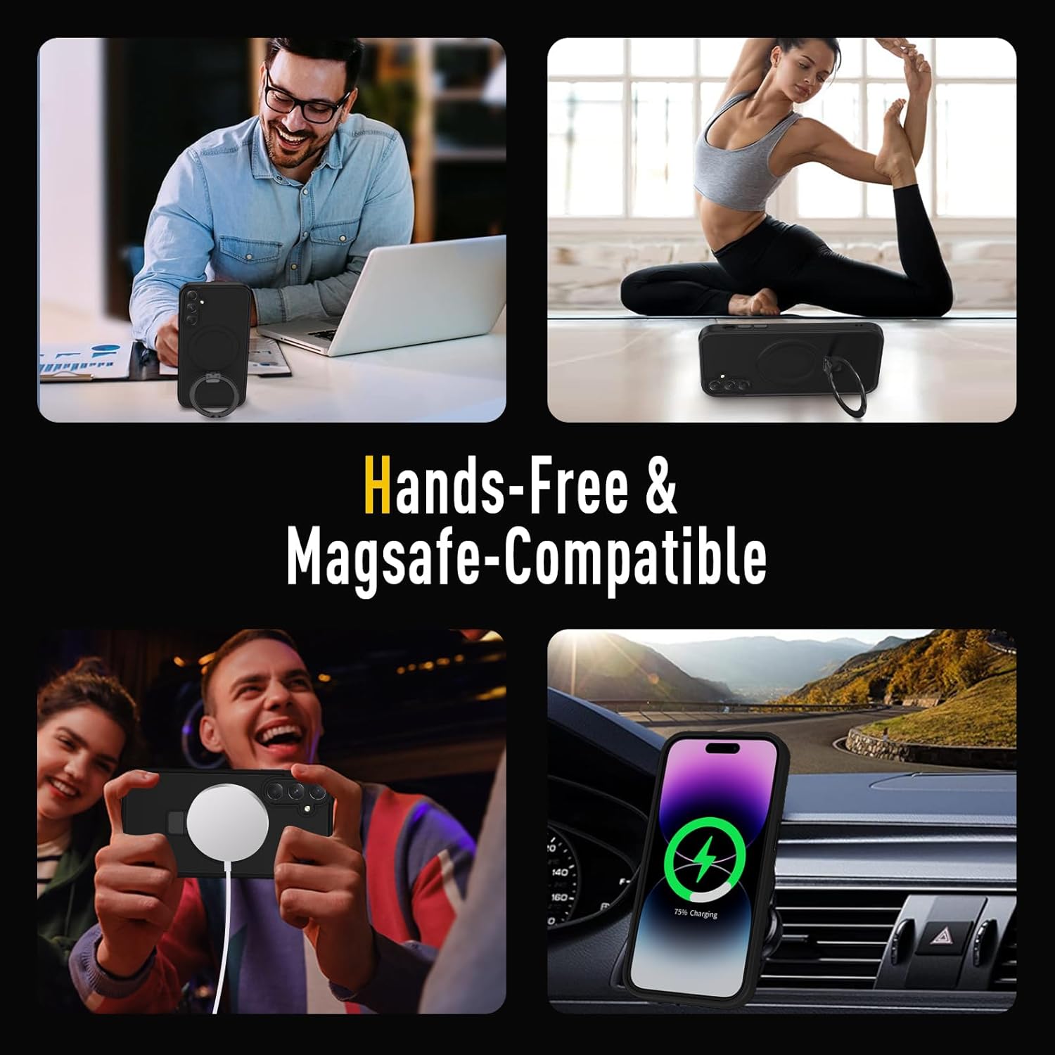 Thumbnail 6 de XTCASE Cover magnetica per Samsung Galaxy S24 FE 5G (compatibile MagSafe) con anello e protezione antiurto, nero