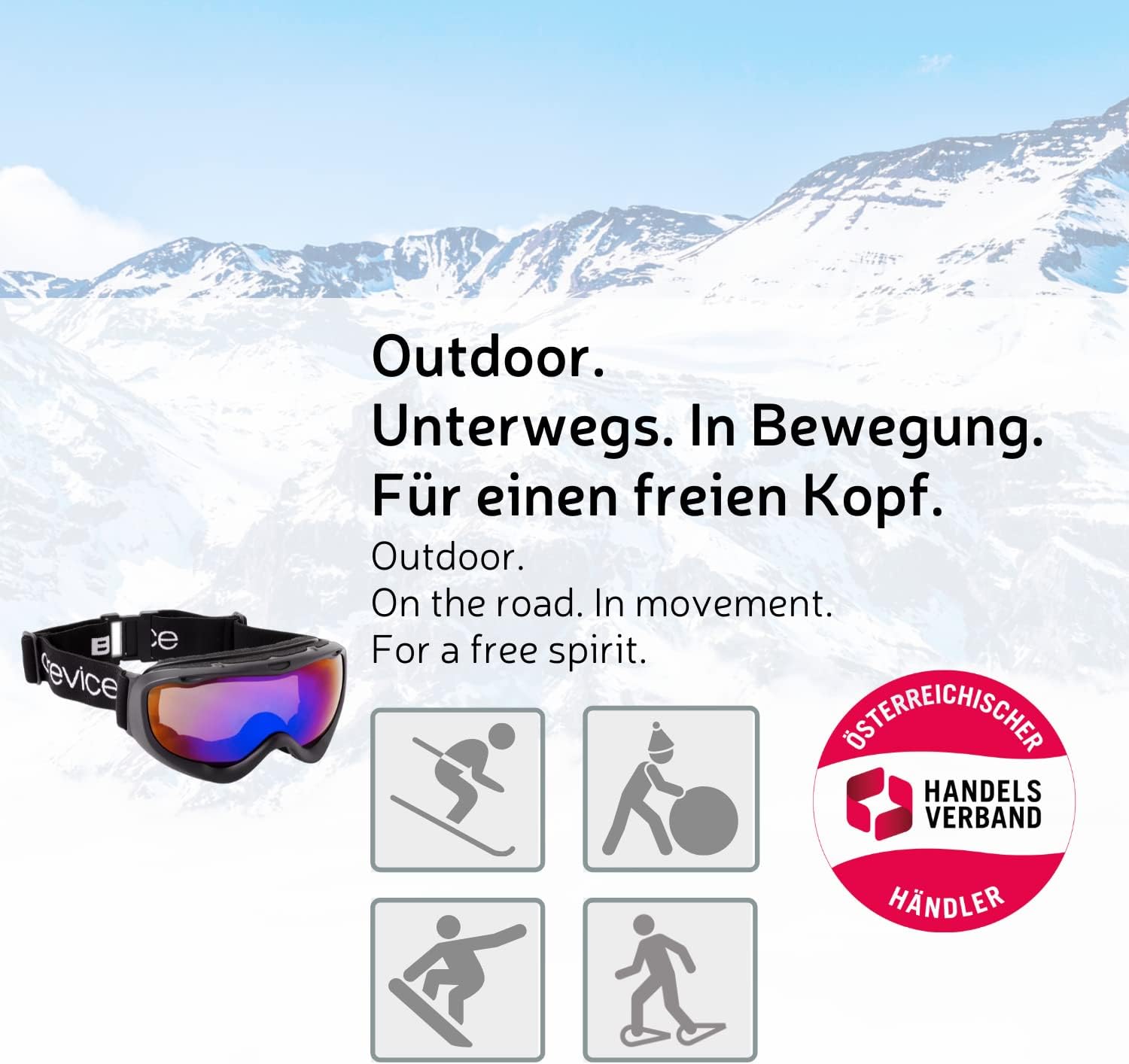 Detalle de Black Embout Crevice Masque de ski Double miroir