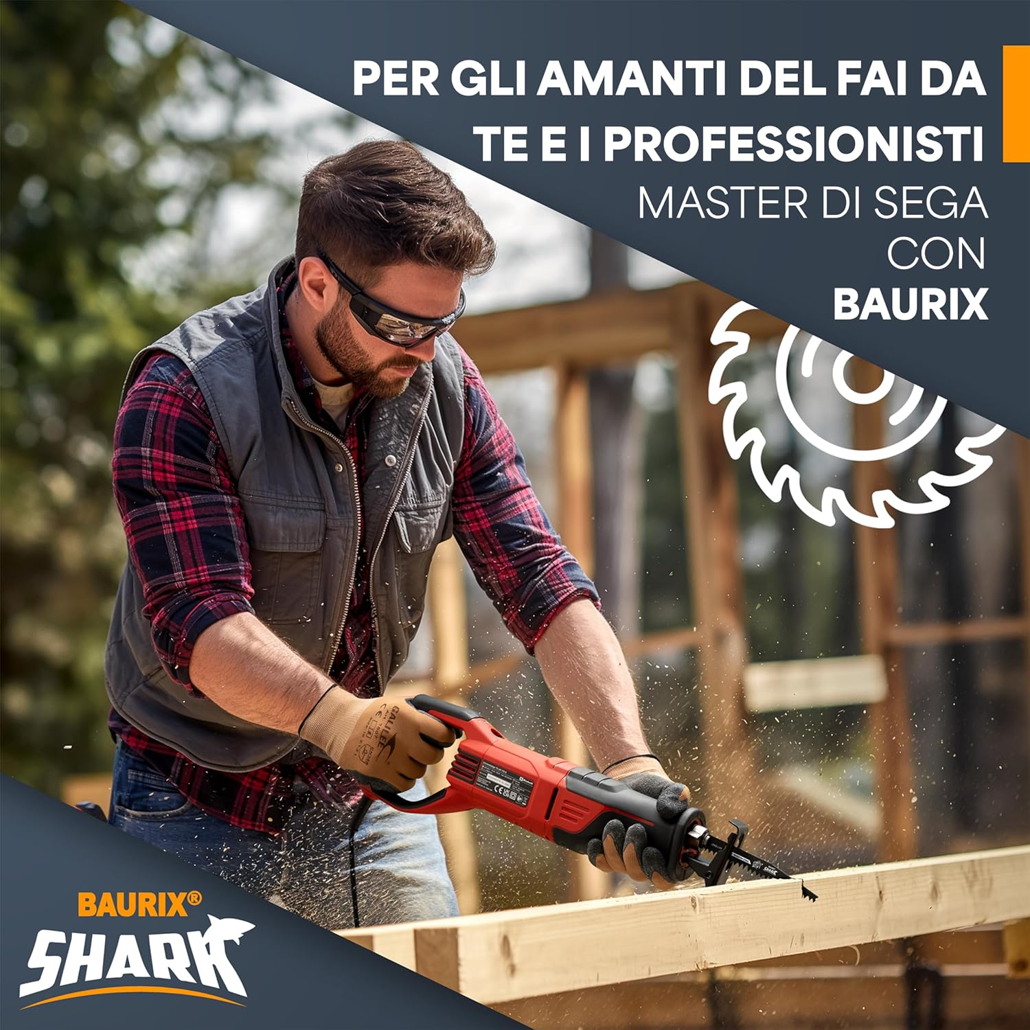 Detalle 2 de BAURIX Lame per Seghetto SHARK 150 mm (5 pezzi) – 5 TPI per tagli veloci e puliti del legno