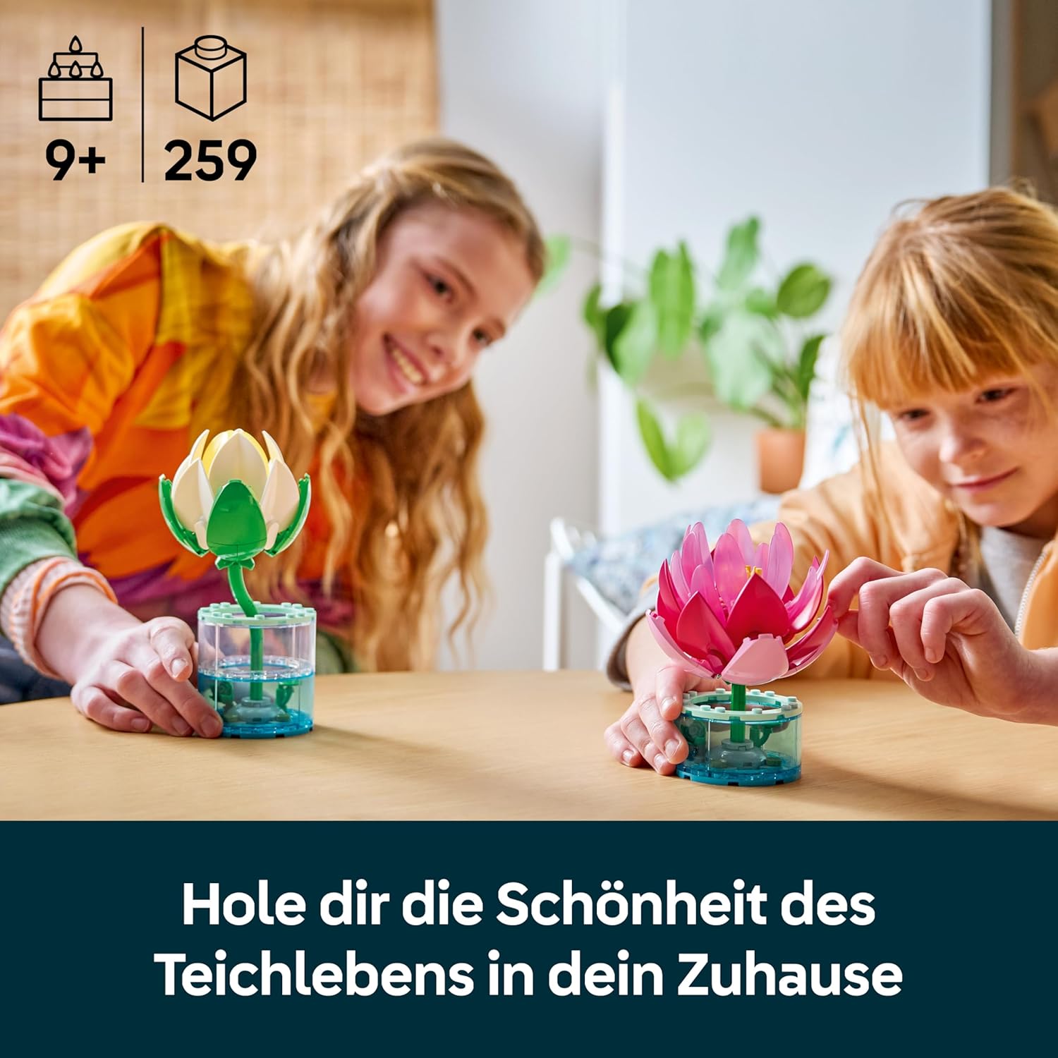 Thumbnail 1 de LEGO Botanicals Seerosen – Kunstblumen-Set mit 2 Topfpflanzen in transparenten Vasen (11511)
