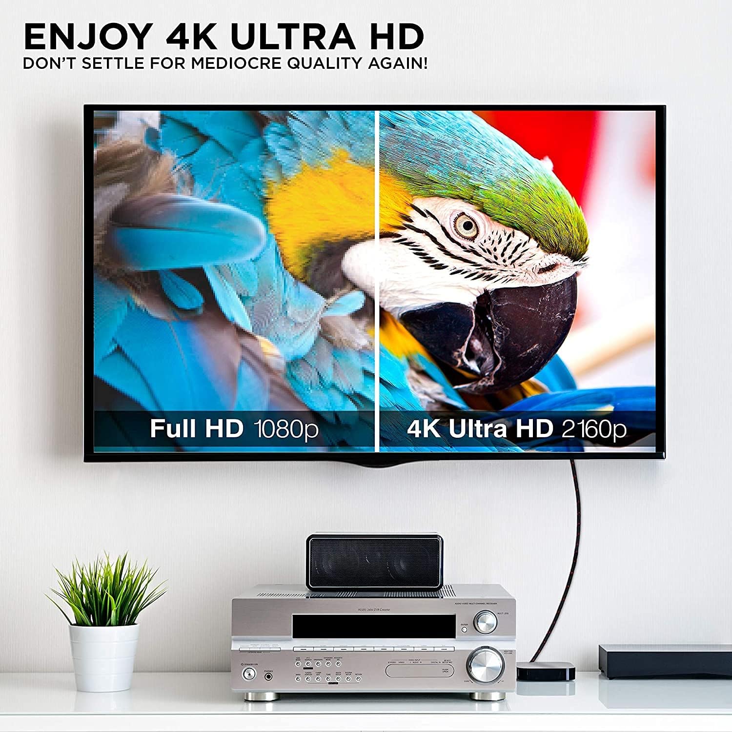 Thumbnail 4 de Ritz Gear 4K HDMI 2.0 Cable 6 ft – 18 Gbps Ultra High Speed, Braided Nylon, Gold Connectors
