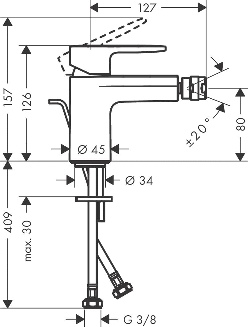 Thumbnail 6 de Hansgrohe Vernis Blend Rubinetto per Bidet con Scarico a Tirante – 71210000