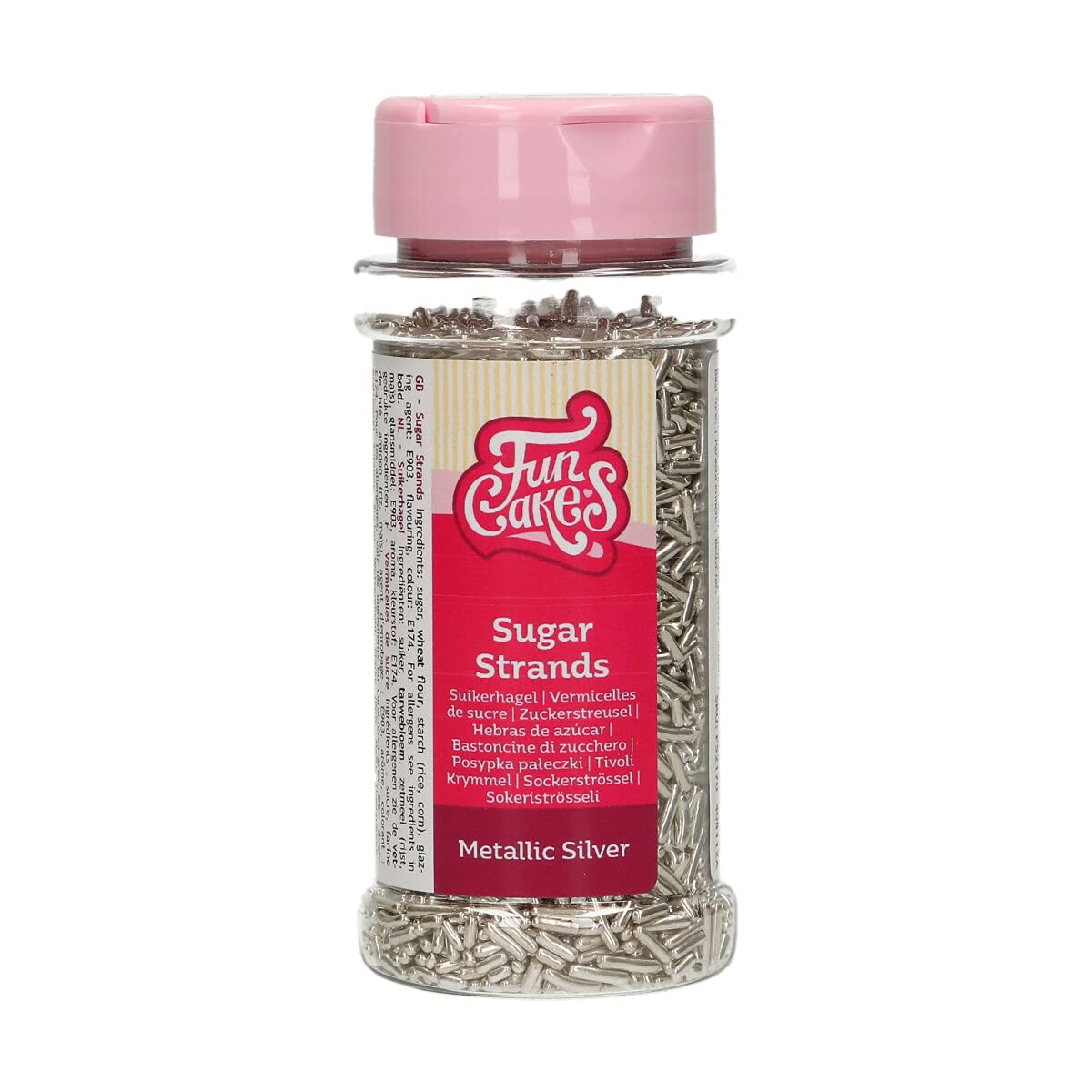 FunCakes Sugar Strands Metallic Silber 80 g