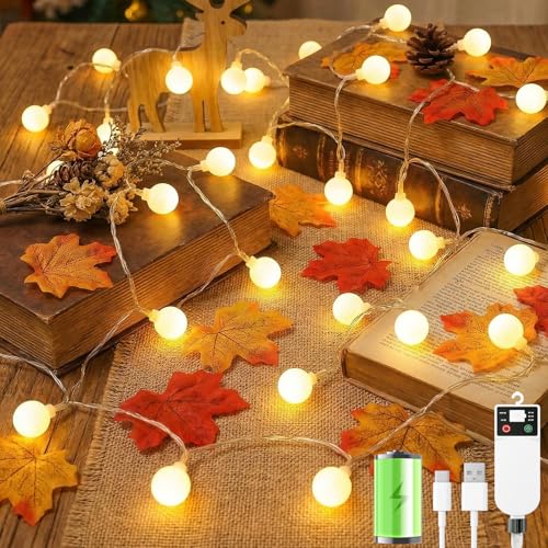Detalle de Giliwosy Catena Luminosa Esterno Interno 120LEDs 20M – lucine LED a batteria ricaricabile 3600mAh, 8 modalità, timer e IP65