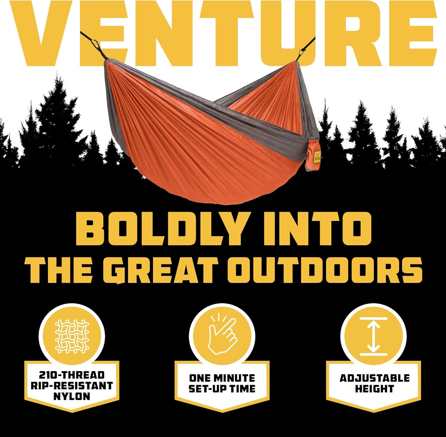 Detalle de Wise Owl Outfitters Camping Hammock (Parachute-Grade Nylon) with Tree Straps — Portable 1 or 2 Person Travel Hammock, 9 ft x 4.5 ft