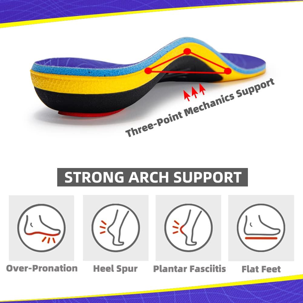 Thumbnail 2 de VALSOLE High-Arch Support Orthotic Insoles for Over 220 lbs – Durable Plantar Fasciitis Arch Support for Foot Pain Relief
