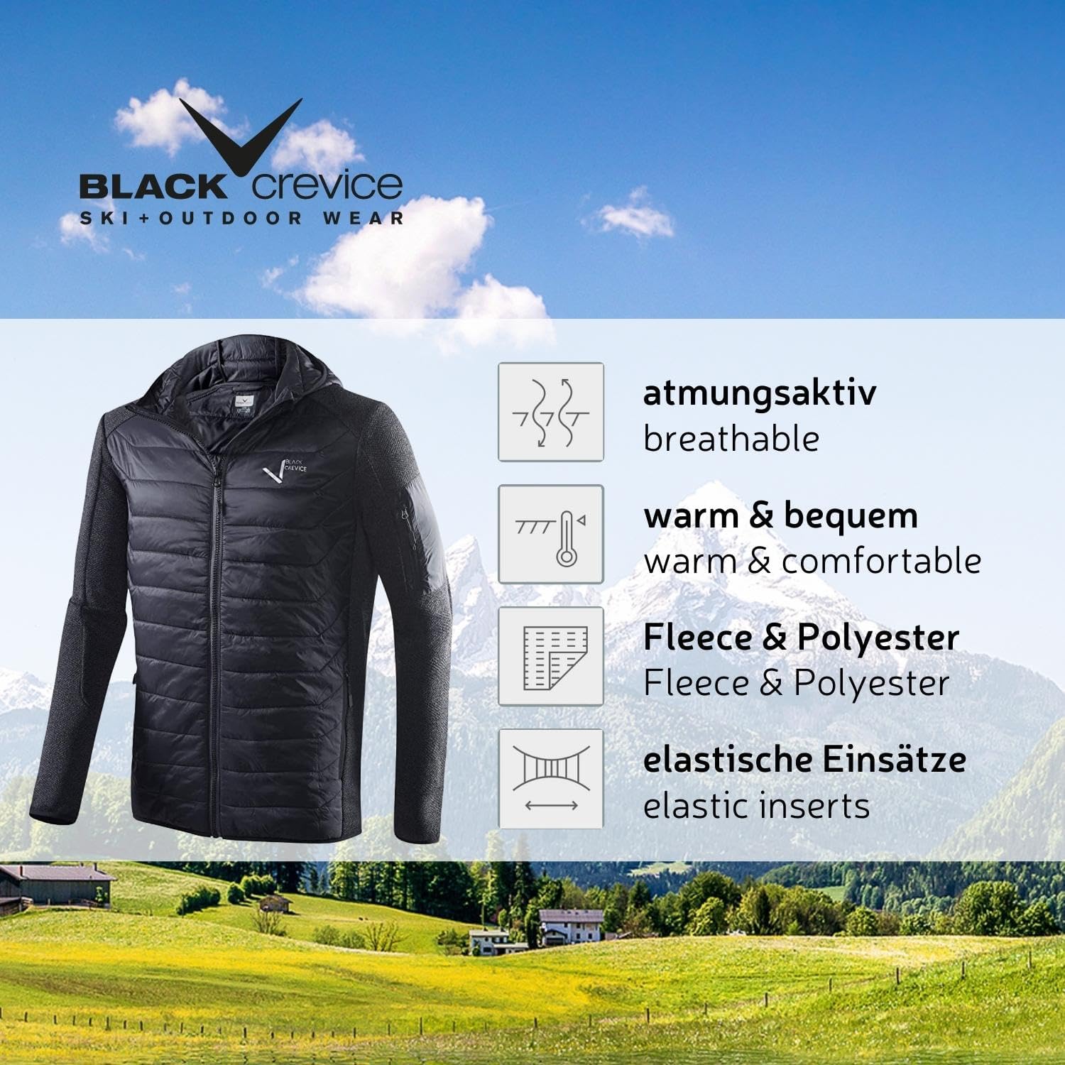Detalle 2 de Black Crevice Giacca ibrida da uomo, Blu – stile e praticità in un unico capo