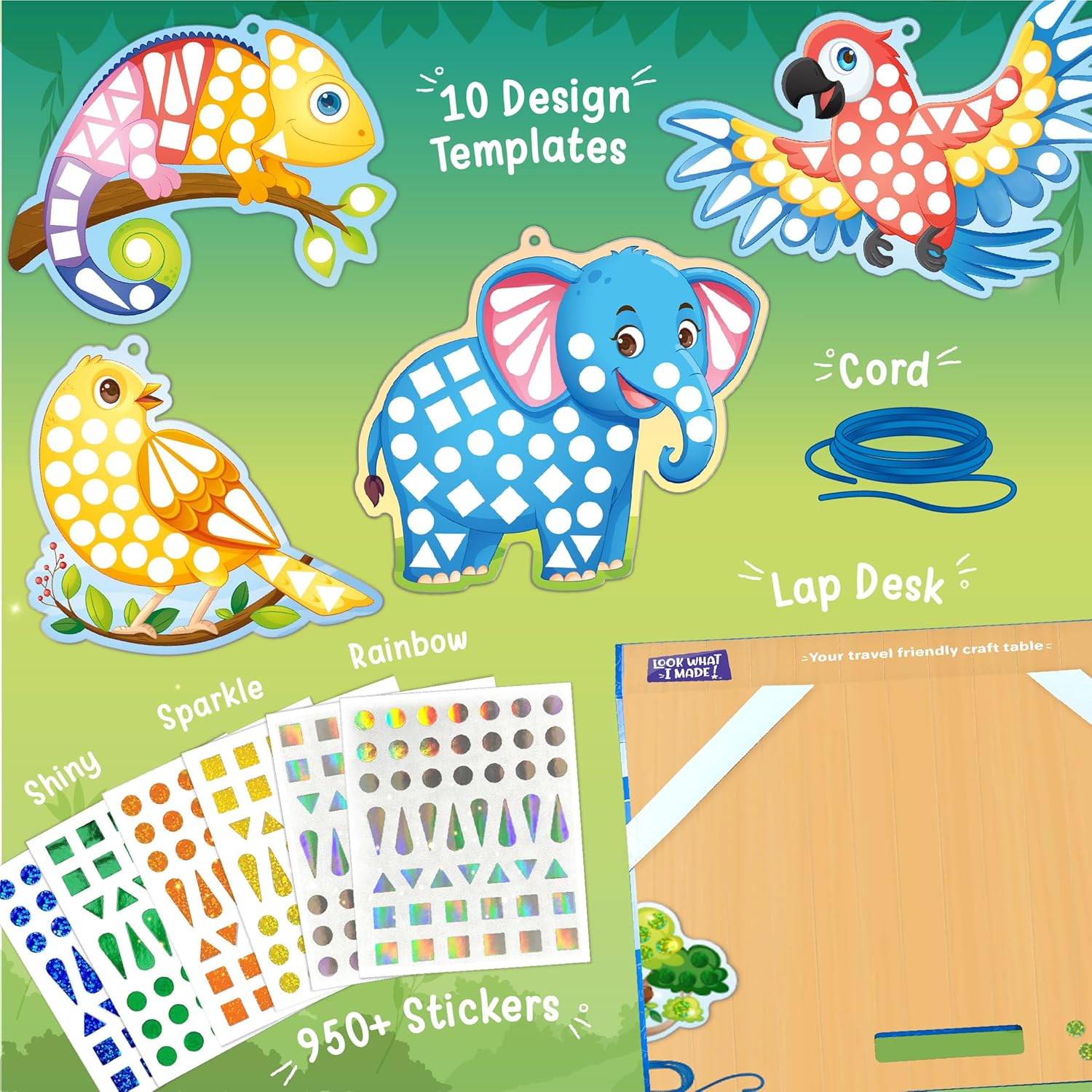 Thumbnail 1 de IImagimake Mirror Mosaic Animals & Birds Kids Art Set