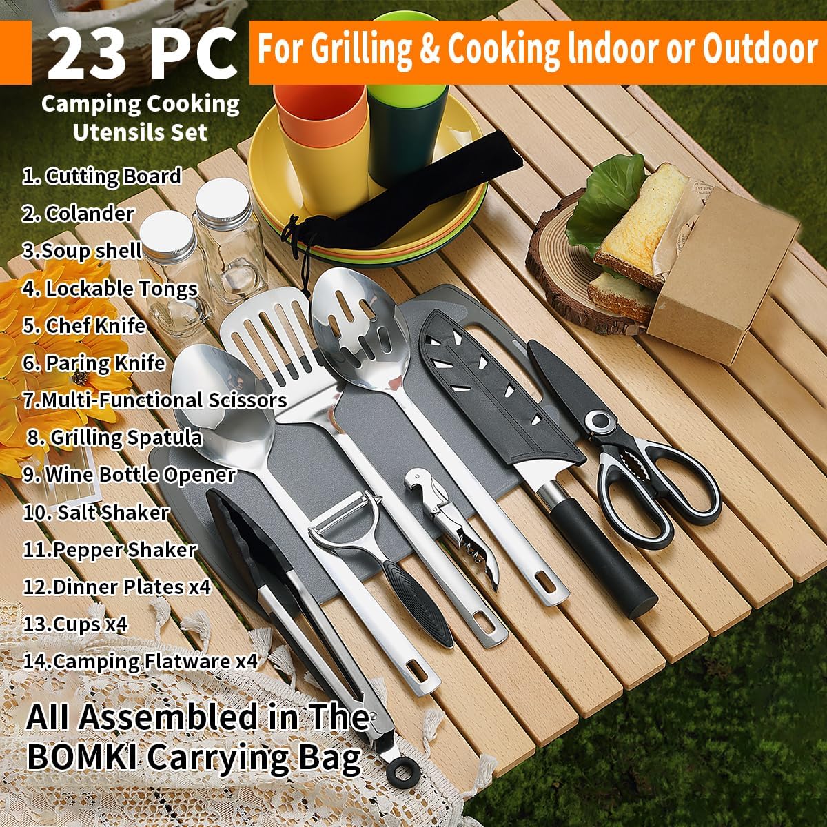Detalle de Berglander set utensili campeggio 4 persone 🍽