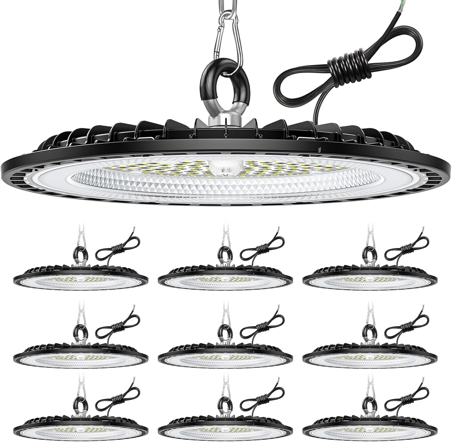 Detalle de Tallflly SL-GK10097P LED UFO-strålkastare, 10-pack, 100 W, 6000 K, IP65