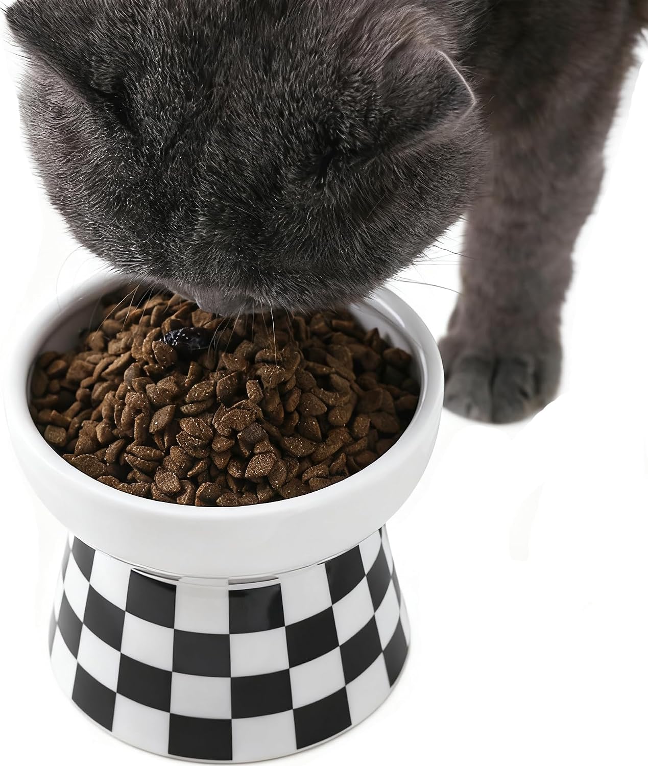 Detalle de Ceramic Cat Bowl elevated anti-whisker design 🐱