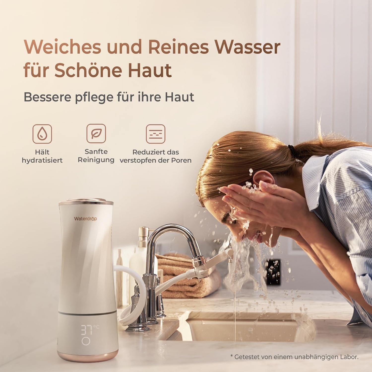 Detalle de Waterdrop Gesichtsreinigungsgerät BFC2 Filtersystem – Weiches Wasser, tiefe Reinigung und Feuchtigkeitsboost