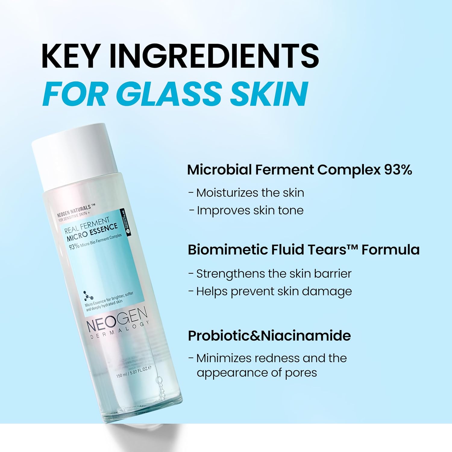 Detalle 2 de NEOGEN Dermalogy Real Ferment Micro Essence, 93% Ferment Complex, 5.07 oz