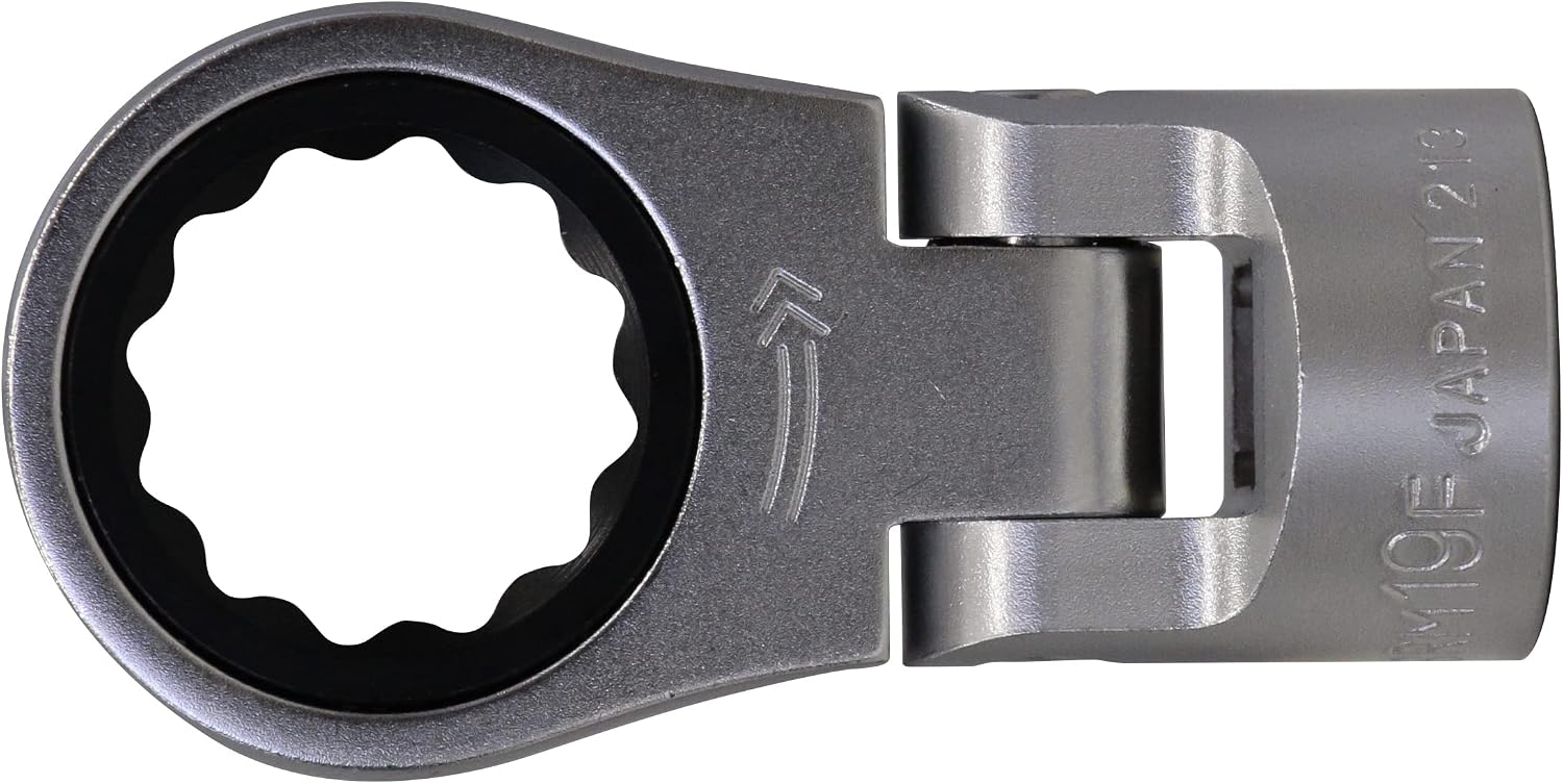 Detalle de トネ(TONE) HP3RM-19F フレックスラチェットめがねソケット 9.5mm角・二面幅19mm・めっき