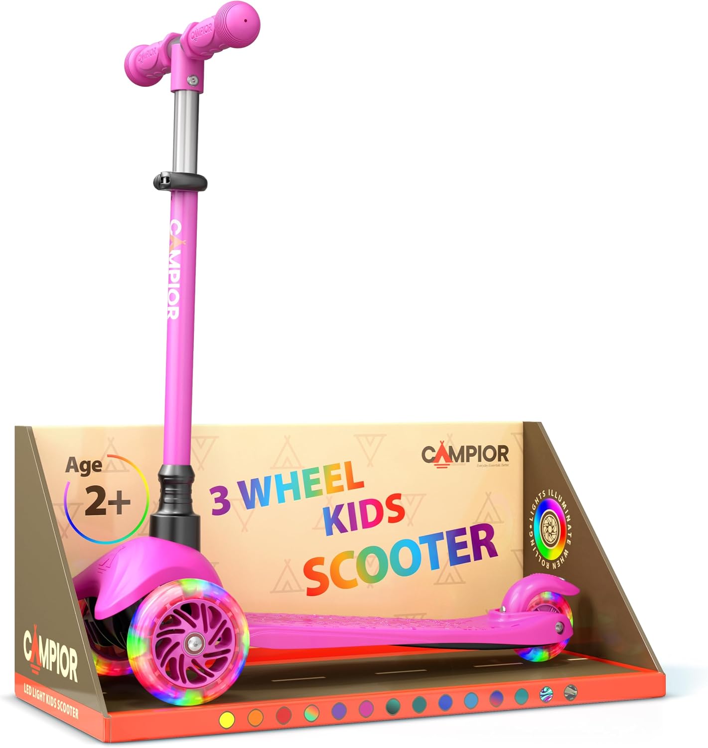 Detalle de Pink Mini 3 Wheel Kids Scooter 2+ 🛴