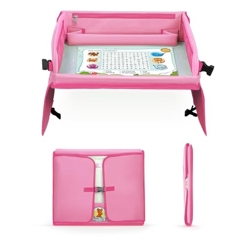 Detalle de lenbest Plateau de Voyage pour Enfants – Planche à Dessin avec film transparent et matériel éducatif