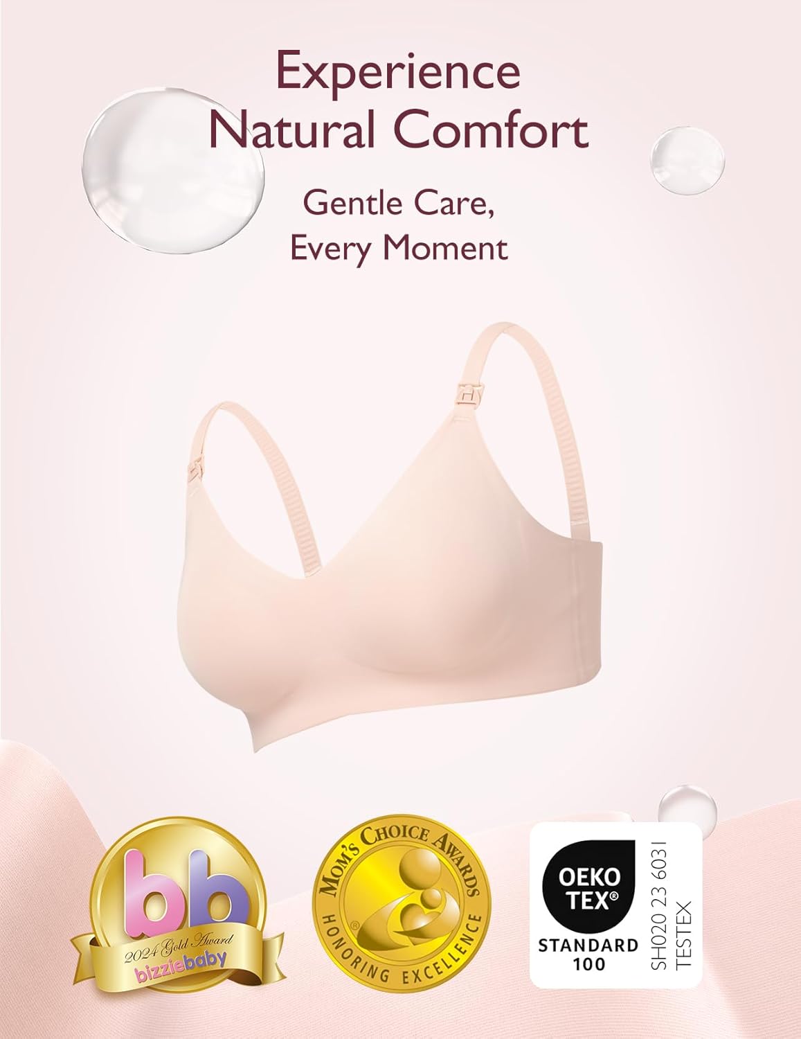Thumbnail 2 de Momcozy YN21 Seamless Nursing Bra for Breastfeeding & Pregnancy Sleep (Natural Shape)