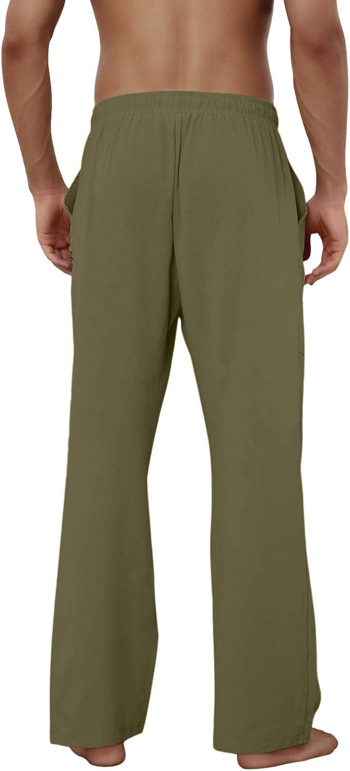 Detalle 2 de Puimentiua Leinenhose Herren – Leicht, locker sitzend, Baumwolle mit Leinenstruktur (S–3XL)