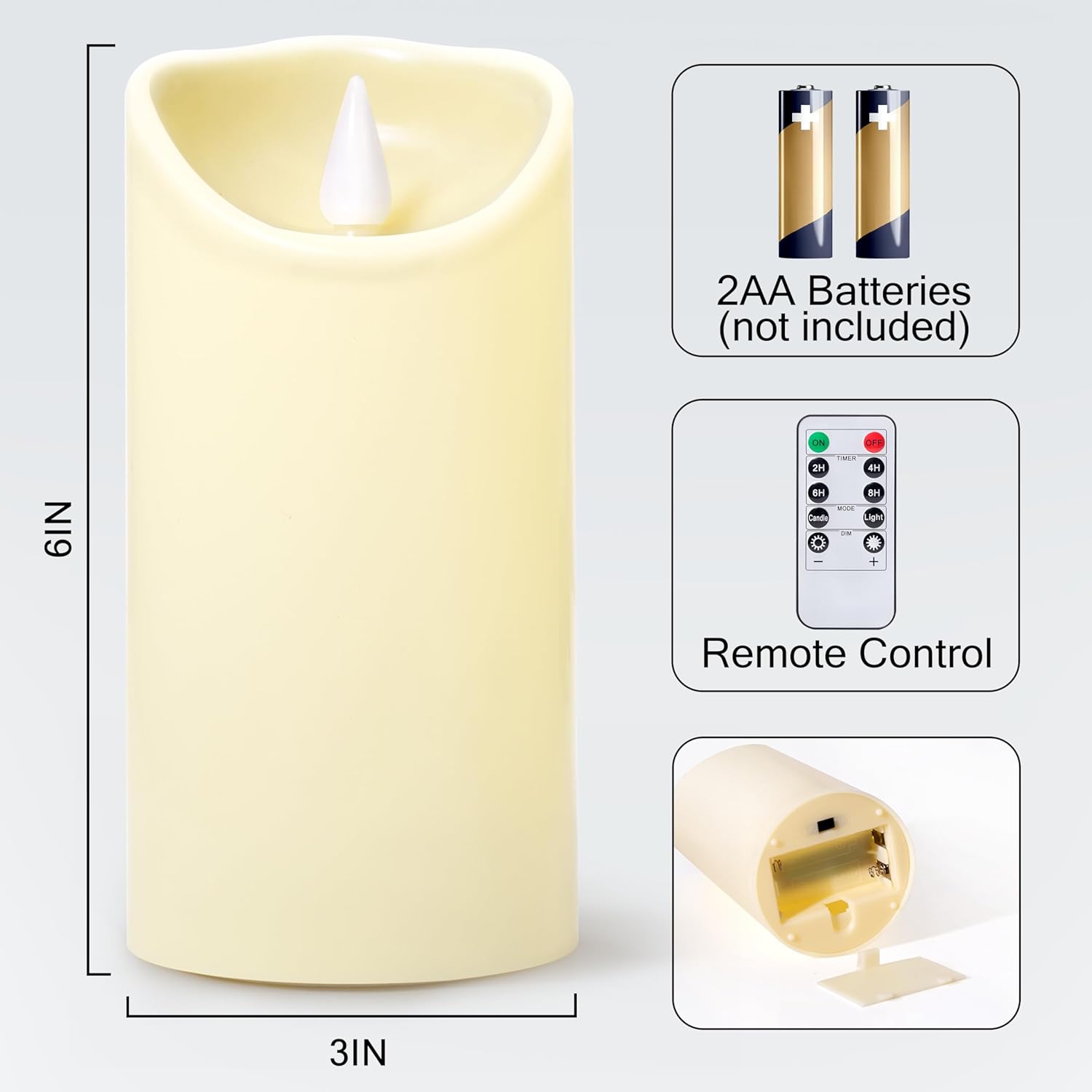 Thumbnail 4 de AuroraWave LED Candles Flameless 6x3 inches Set of 6 with Remote and Timer