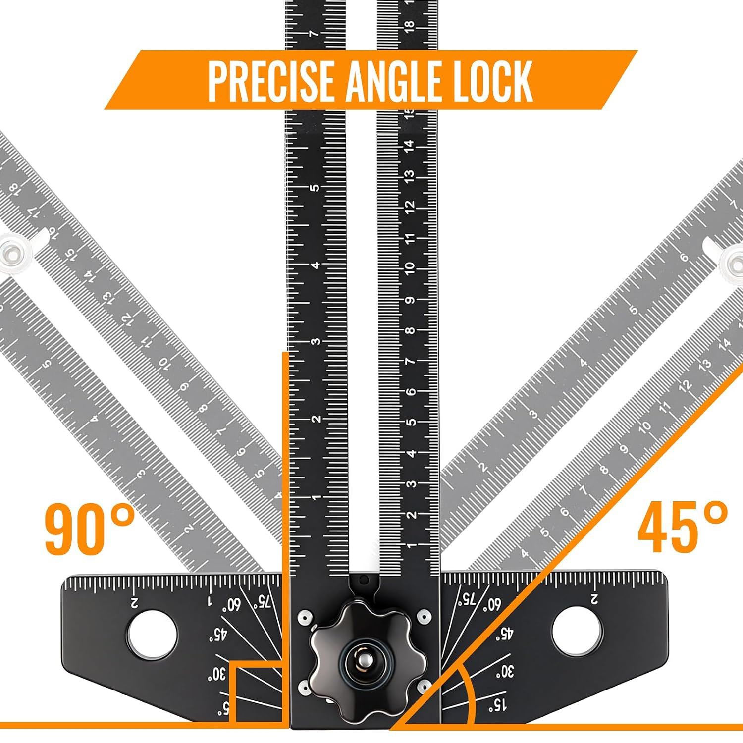Thumbnail 2 de GRENPRO Combination Speed T-Square Ruler and Angle Finder, Aluminum, Dual Scales
