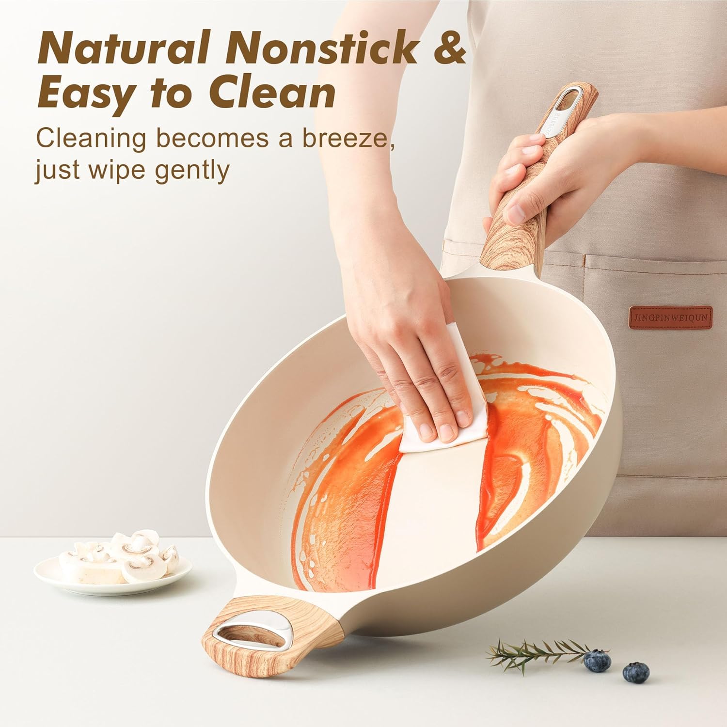 Thumbnail 4 de SENSARTE Ceramic Nonstick Frying Pan Skillet with Lid (30cm) – induction-ready 4.7L deep saute pan