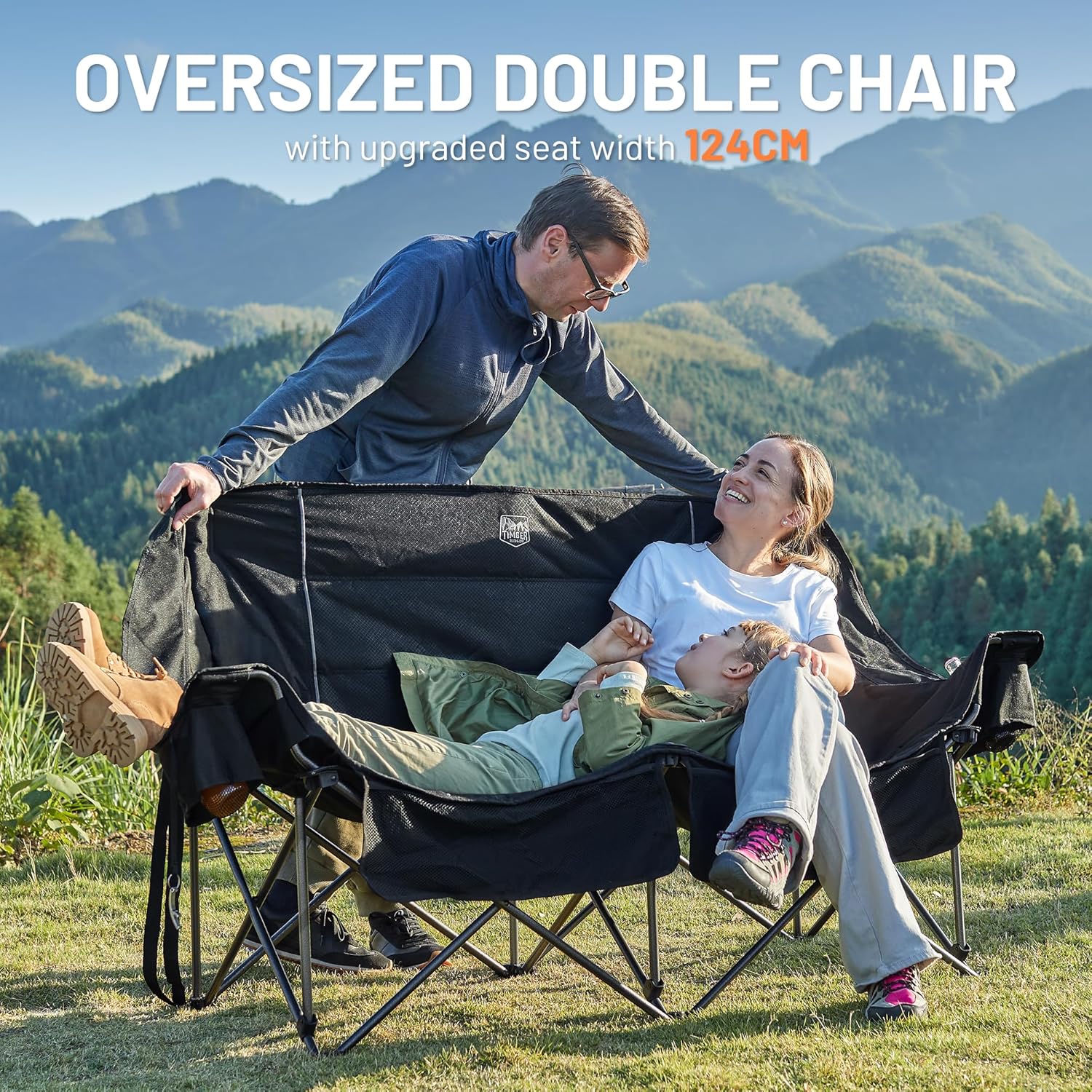 Detalle de TIMBER RIDGE Double Camping Chair 320kg