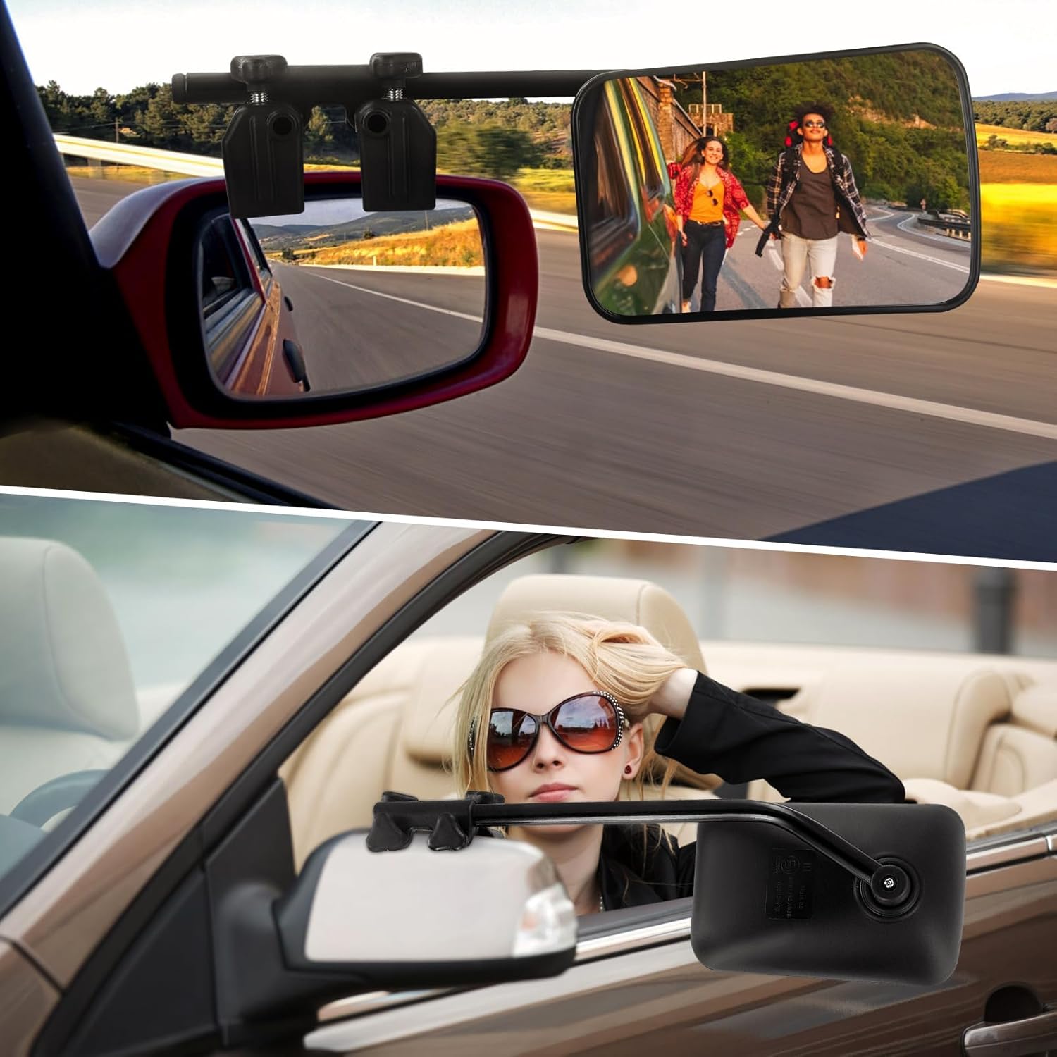 Detalle 2 de 2er-Set Universaler Außenrückspiegel für Wohnwagen – 360° verstellbar, robustes Caravanspiegel-Set