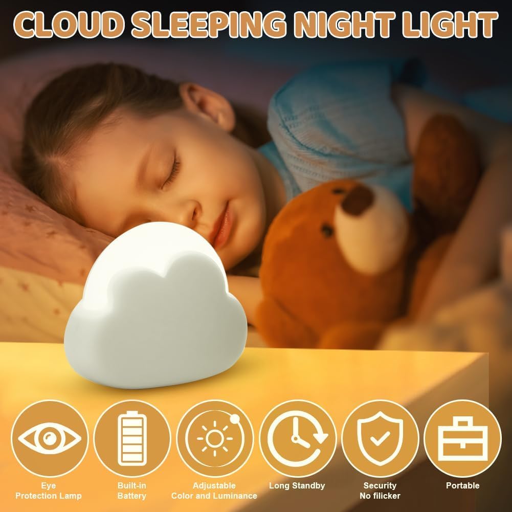 Thumbnail 4 de Adiwo Luce Notturna Bambini Nuvola Ricaricabile – Bianco