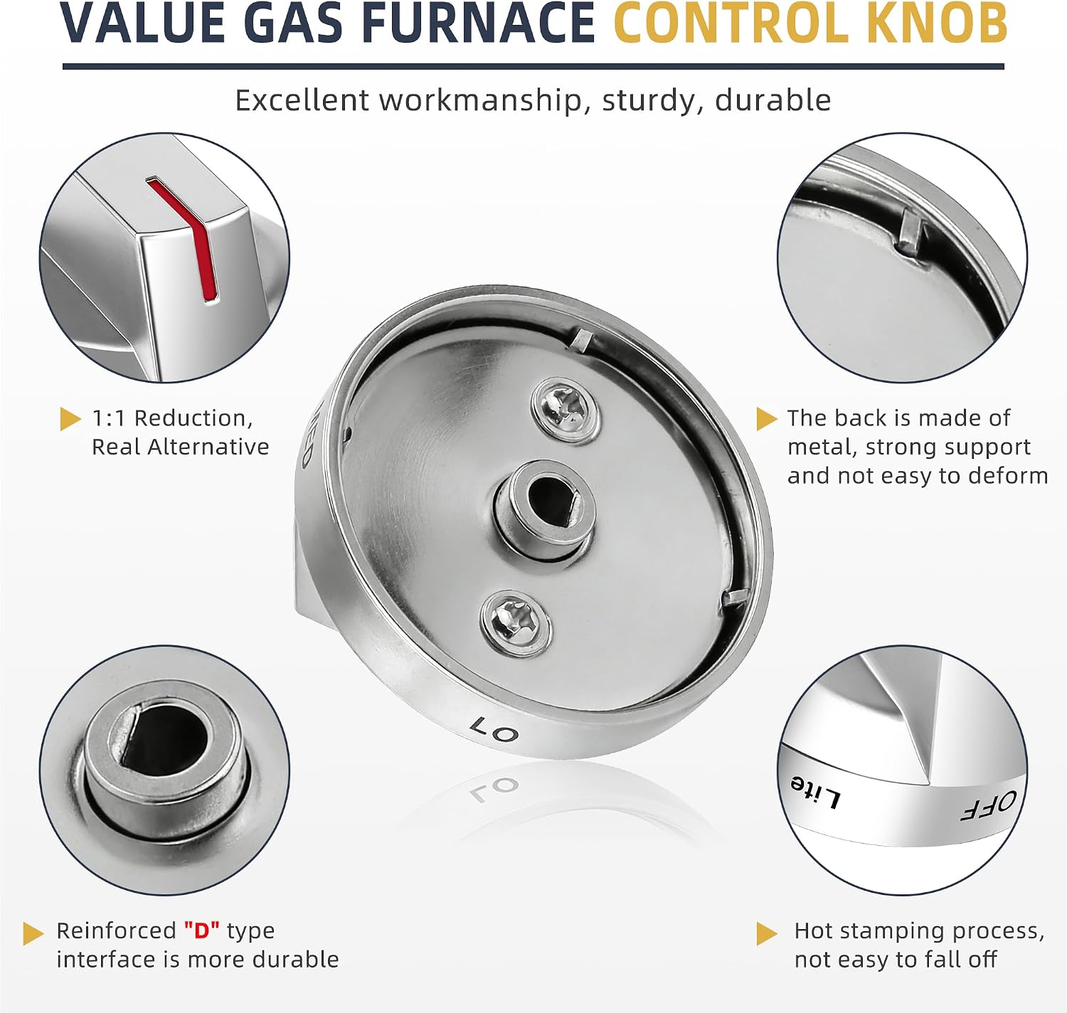 Thumbnail 2 de AMI PARTS DG94-03500A/Z-5PACK Gas Stove Knob Replacements, Silver 5-Pack