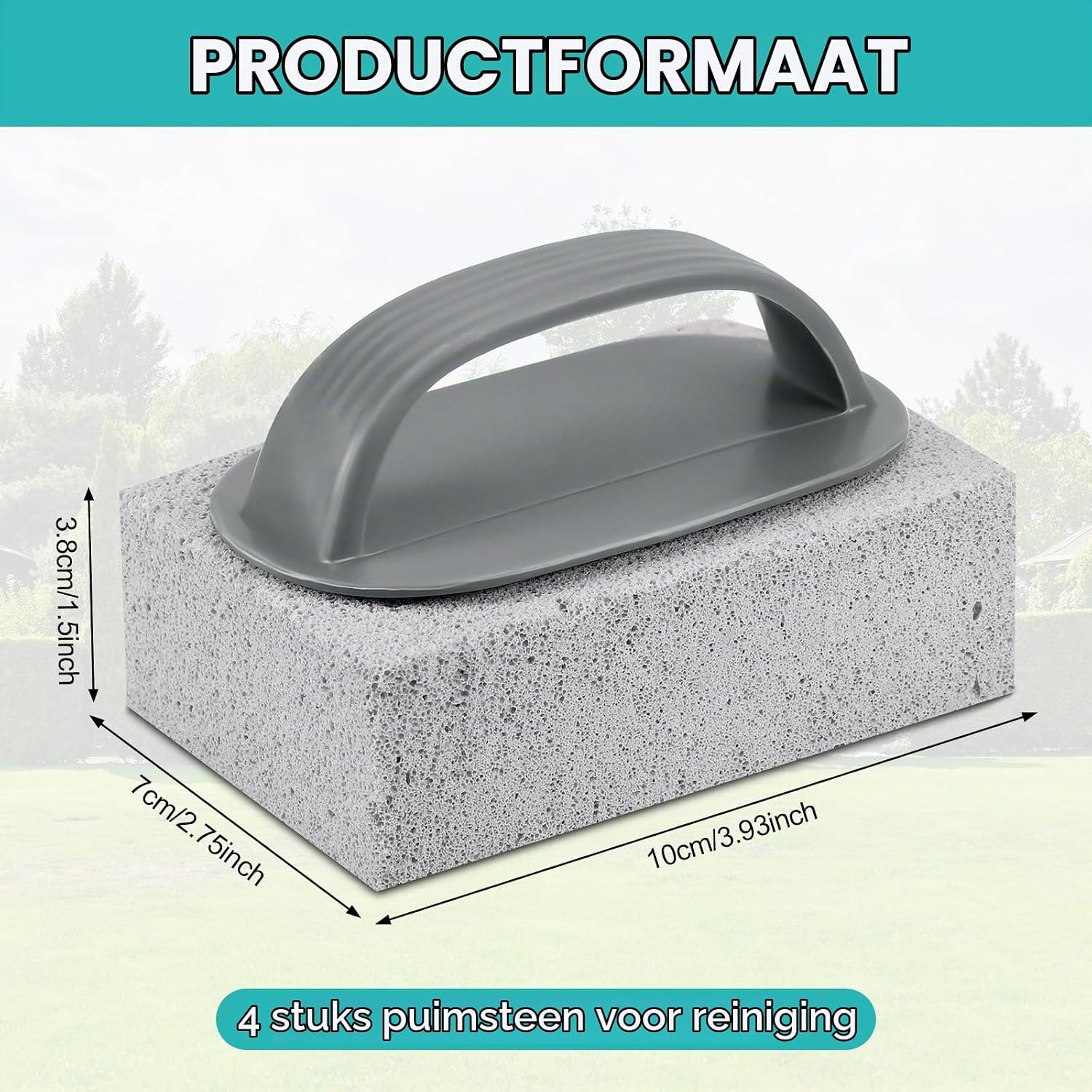 Detalle 2 de Zocipro HBT-HKXC puimsteenreinigers met handgreep, set van 4