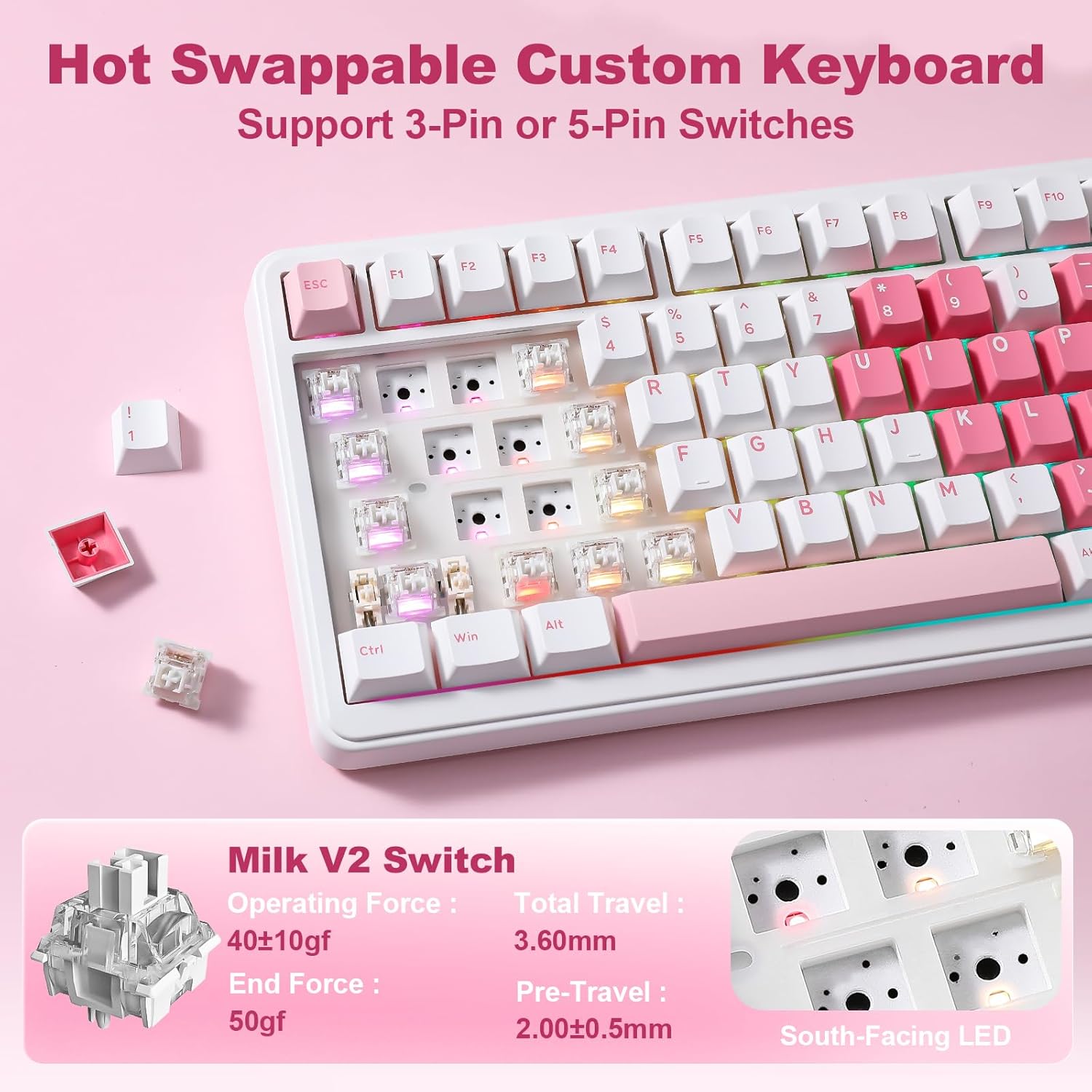 Thumbnail 4 de YUNZII B75 PRO MAX: 75% mechanische Gaming-Tastatur mit Bildschirm, Drehregler und QMK/VIA