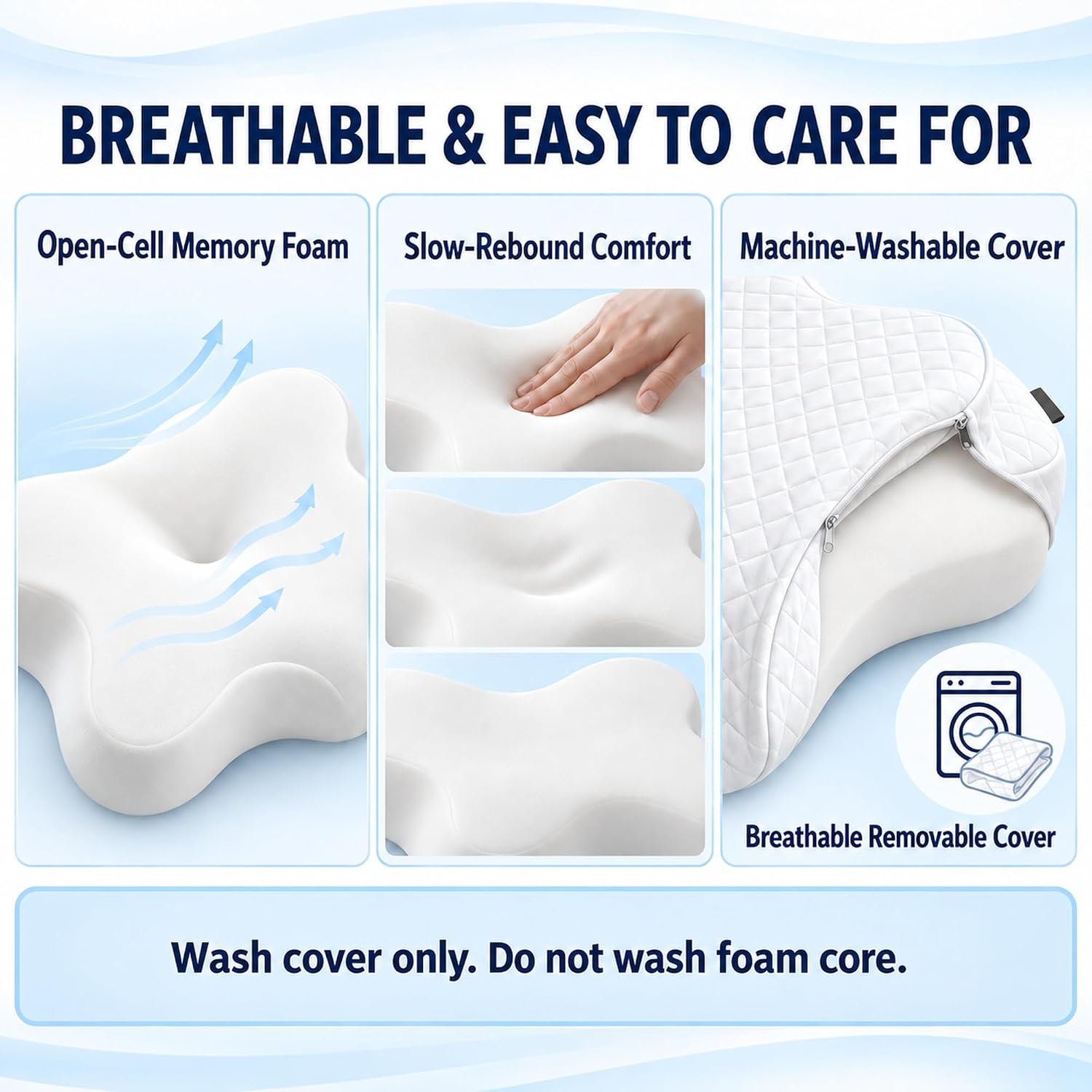 Thumbnail 6 de IDKETSO 1001 Kids’ Butterfly Memory Foam Pillow with Cotton Cover