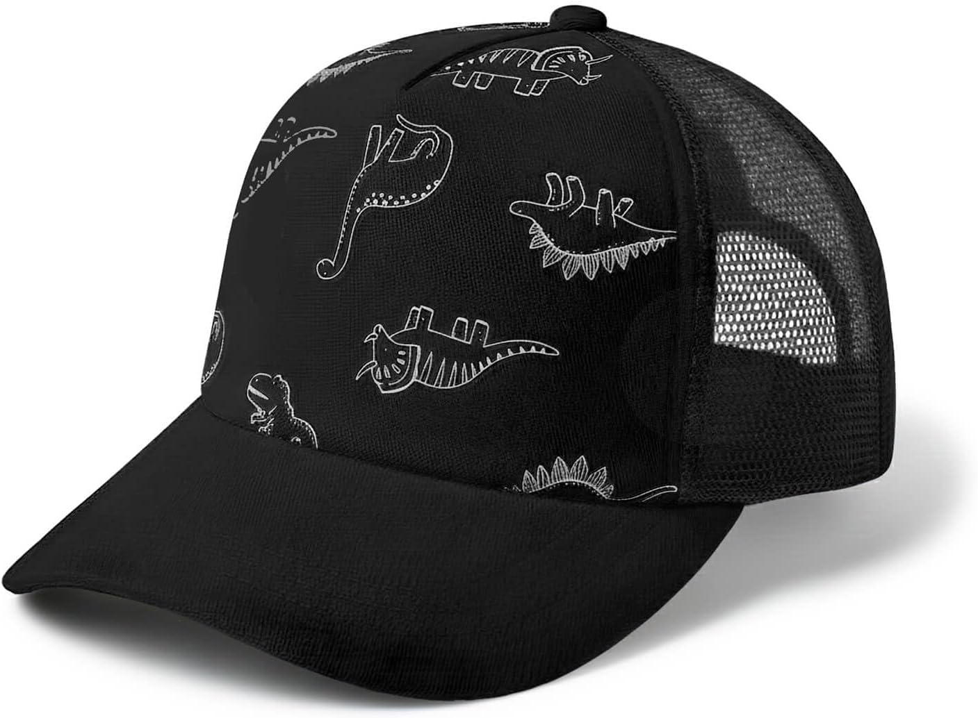 Detalle de DRESHOW Kleinkind Baseballmütze – Sonnenhut mit Dinosaurier-Print oder Uni-Farbe, Größen S–L