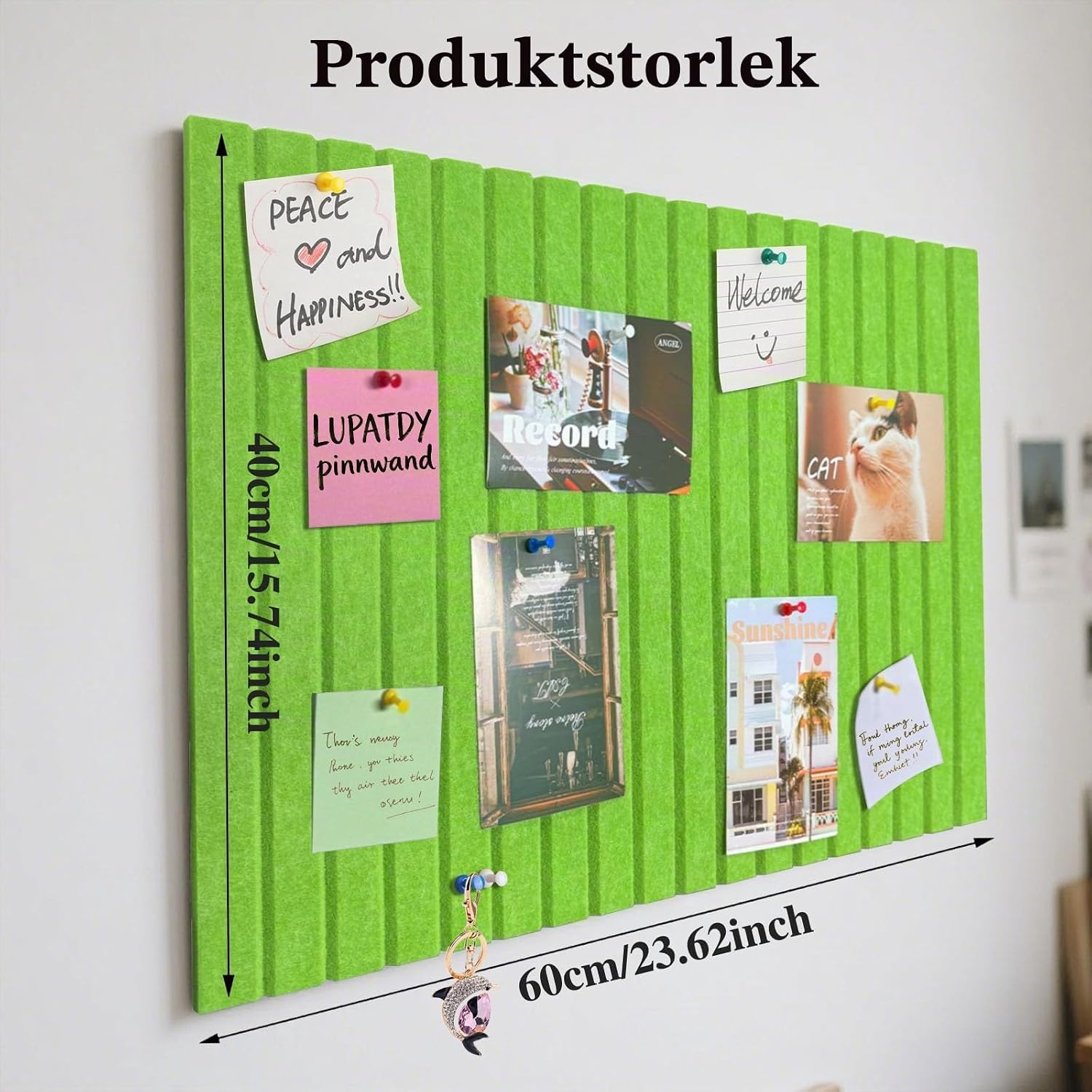 Thumbnail 1 de LUPATDY STWLYB-17 anslagstavla i filt, 60 × 40 cm, fruktgrön