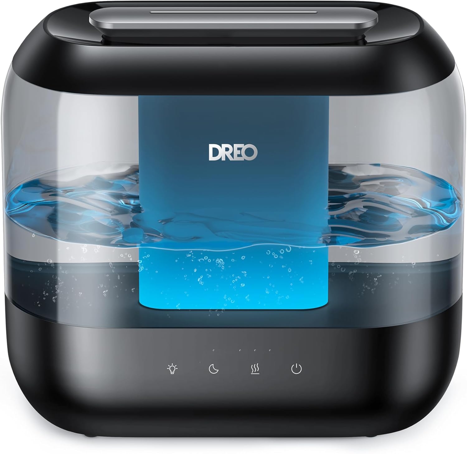Dreo Humidifiers for Bedroom, 4L Top Fill Cool Mist Humidifier (Black) — 36H Runtime, 28 dB Quiet