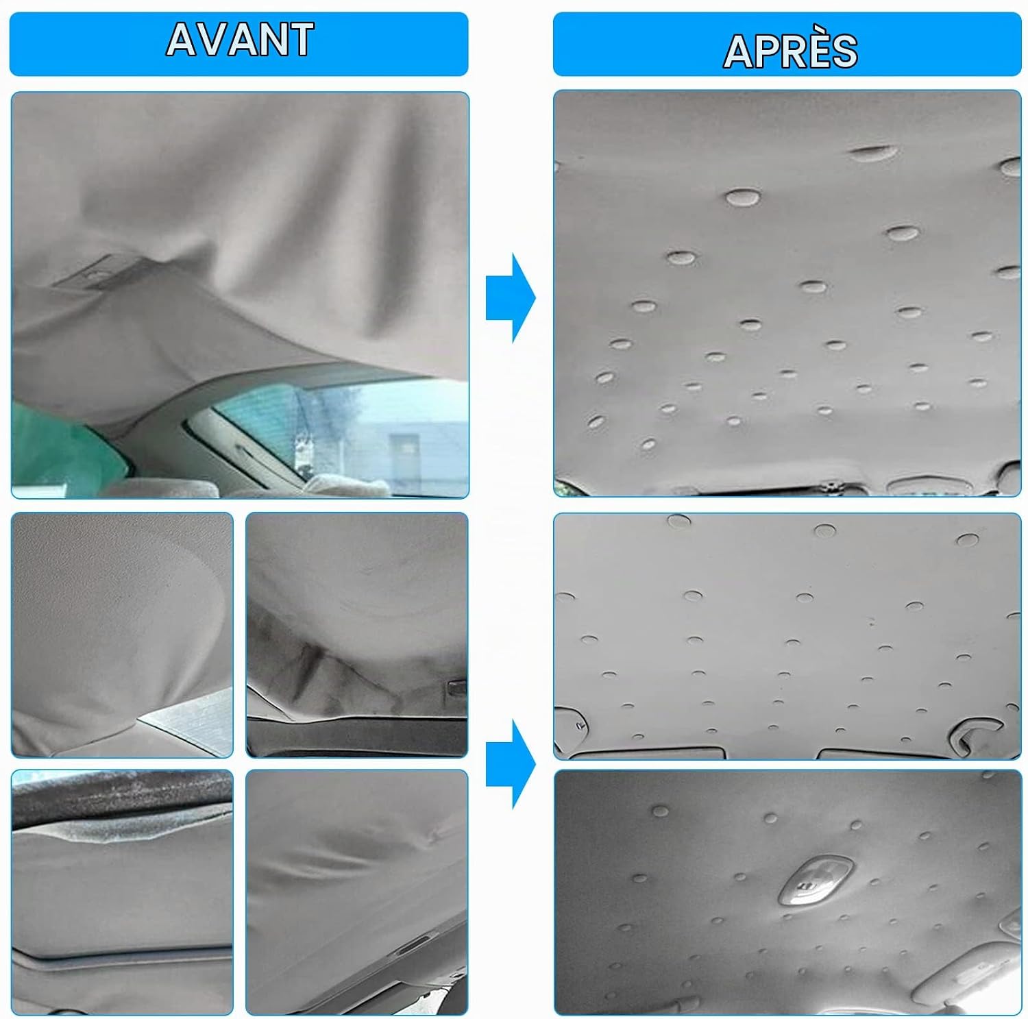 Detalle 2 de Zocipro set voor autohemelbekleding met 65 zwarte bevestigingsknoppen