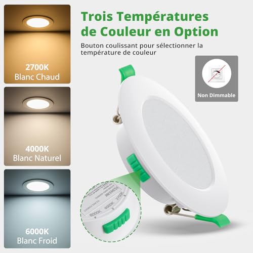 Detalle 2 de HOMEOW spots LED encastrables, lot de 20