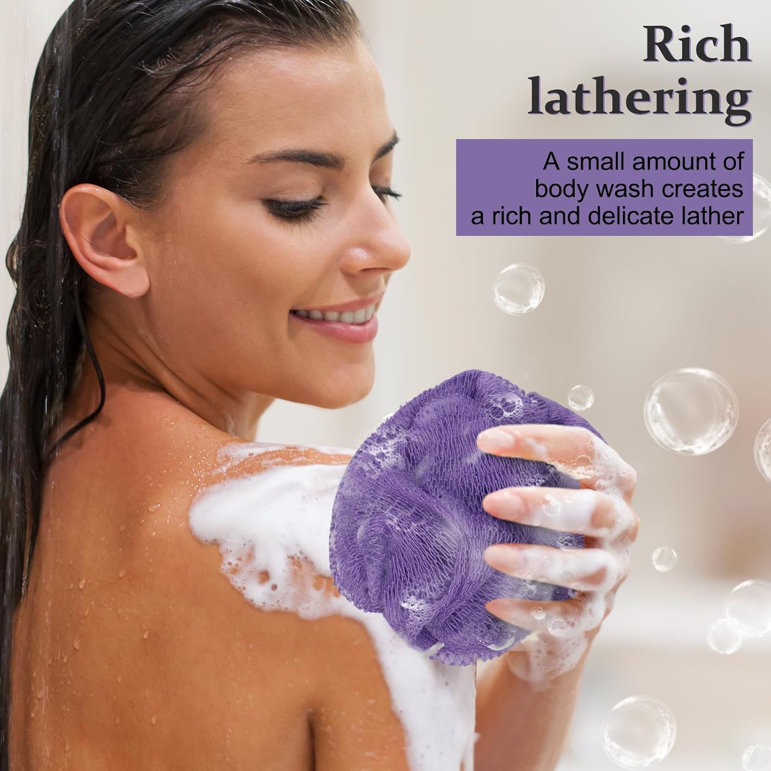 Thumbnail 6 de African Net Sponge with Knots – Exfoliating Back Scrubber (Purple)