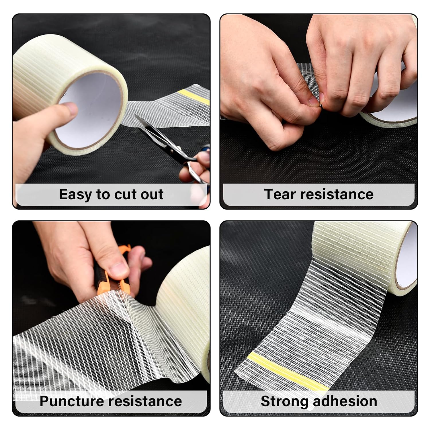 Thumbnail 6 de ECHOBUY Nastro Riparazione Tende da Sole 12m x 8cm – Nastro Rinforzato in Fibra di Vetro per Teloni e Coperture