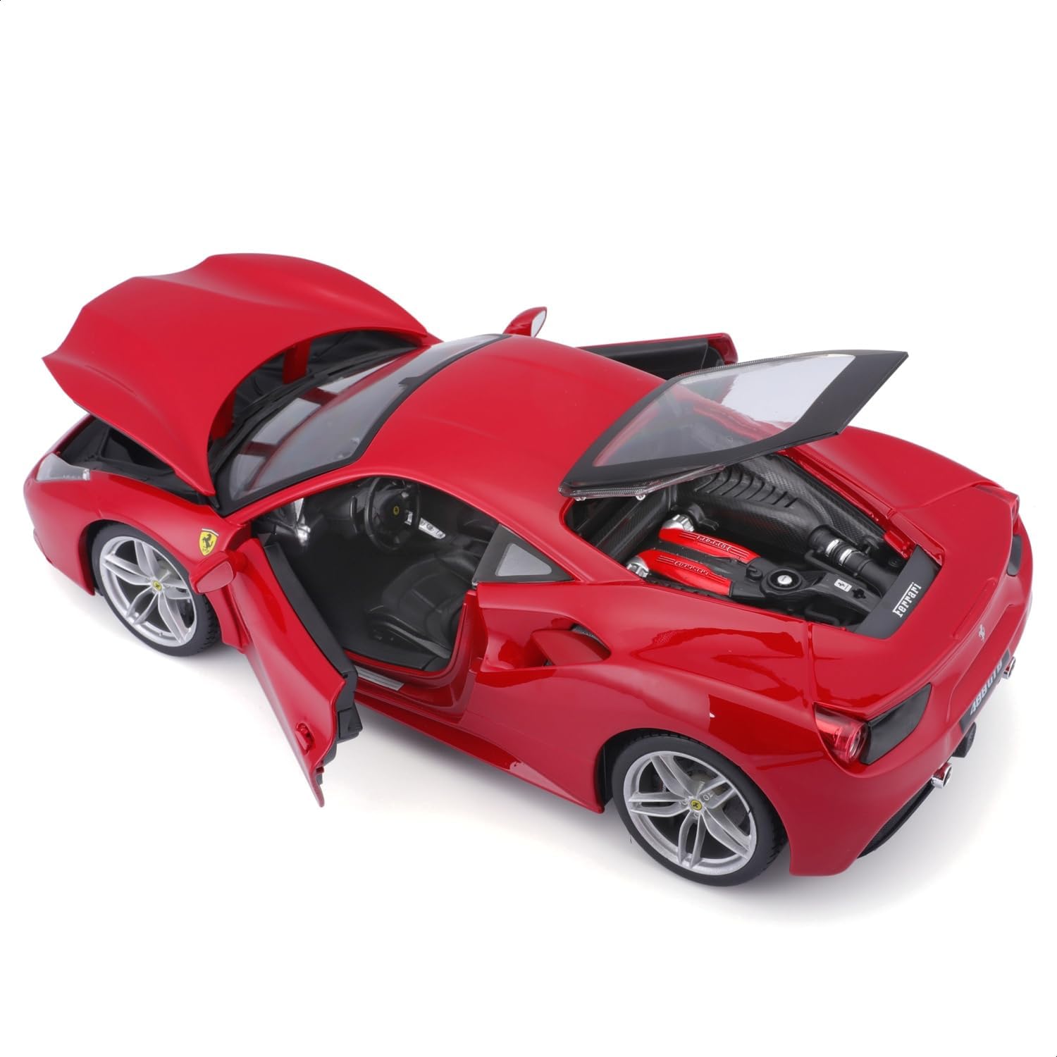 Detalle de Bburago Maisto – Ferrari 488 GTB Rouge 1/18, miniature métal moulé prête pour les passionnés