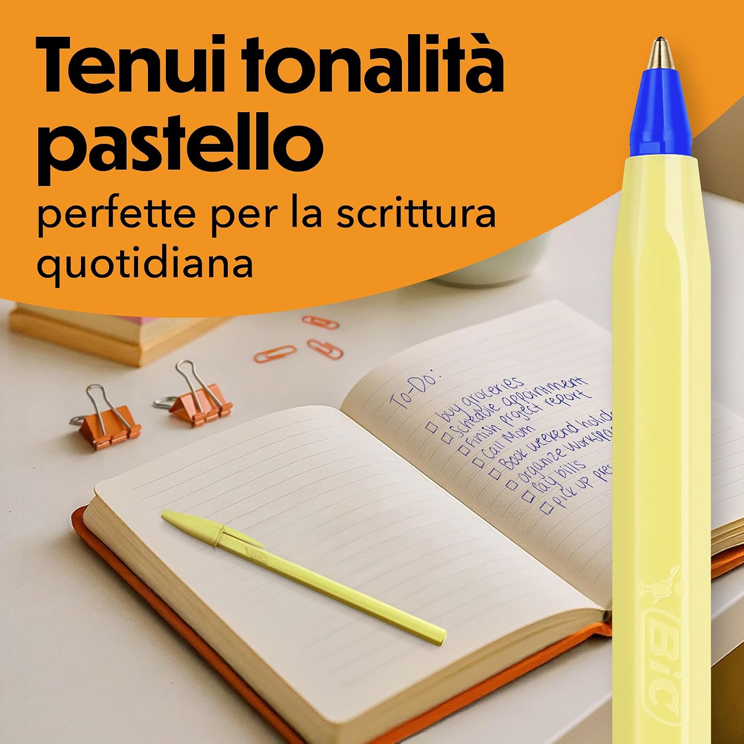Thumbnail 2 de Penne a sfera BIC Cristal Pastel 10 pezzi – punta media 1,0 mm, inchiostro blue, fusti pastello